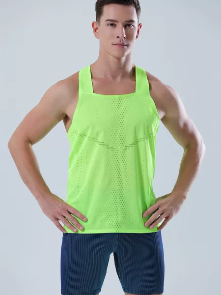 Manufacturer's Supply Cross-Border Marathon Sports Vest with Mesh Quick-Drying Breathable Foreign Trade Men's Racing Competition Clothing