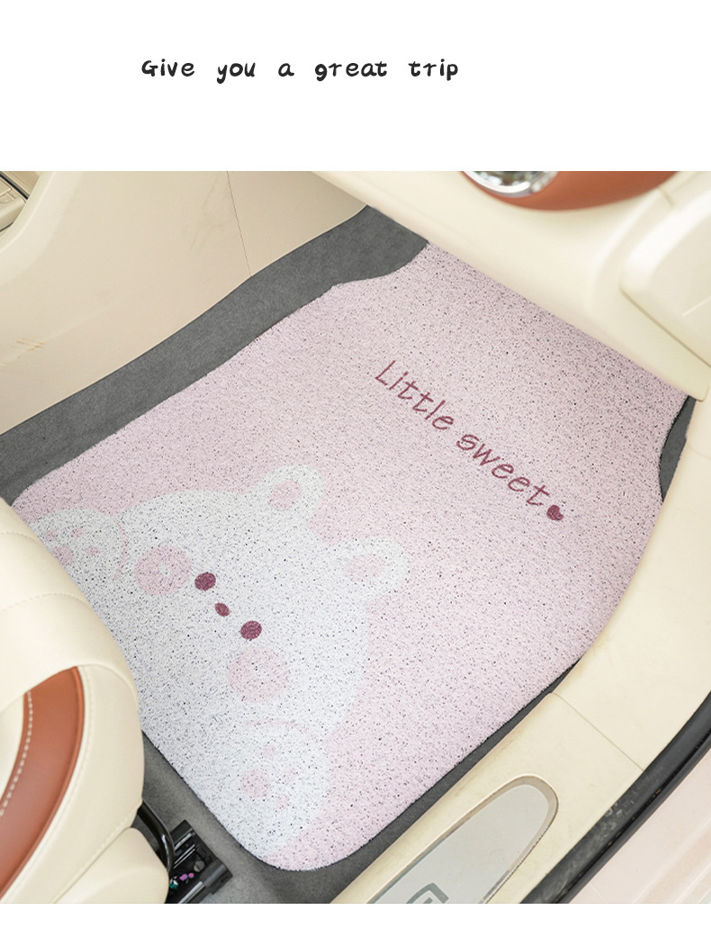 Fat Rabbit Car Floor Mats Dirty Resistant Wire Ring Non-Slip Wear-Resistant Car Floor Mats Neutral Cartoon Car Floor Mats