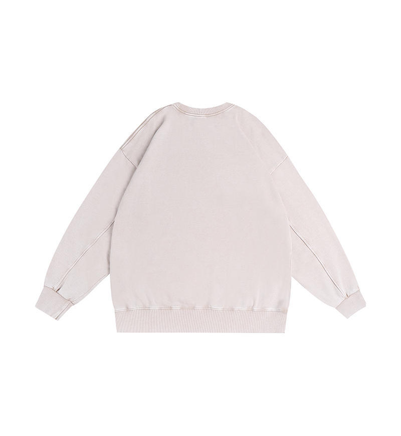 Men's Retro Washed Crew Neck Sweatshirt Vintage Style Pullover_voghion.com