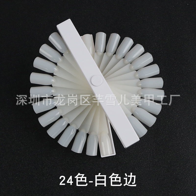 Herramientas de uñas transfronterizas 50 piezas de esmalte de uñas muestra de pegamento de esmalte de uñas, tarjeta de color trapezoidal puntiaguda de cabeza plana, pieza de práctica de uñas