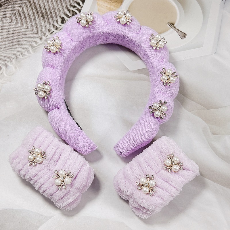 기계 스티치 합금 트위스트 헤어 밴드-퍼플 (20*17*4cm 98g)