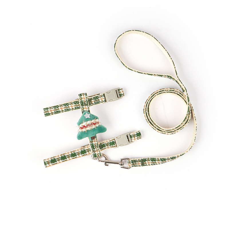 Transfronterizo ajustable mascota gato SERIE DE Navidad traje de cuerda de tracción perro pequeño perro cuerda en forma de I correa para el pecho