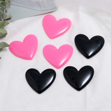 DIY火龙果色树脂大桃心耳饰配件夸张日系耳环贴片配饰材料