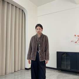 0906-174加厚款毛毛貂外套女