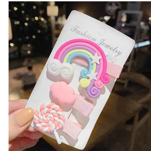 Children's hairpin hair accessories girls hairpin rainbow edge clip bangs clip baby little girl clip cute headwear wholesale