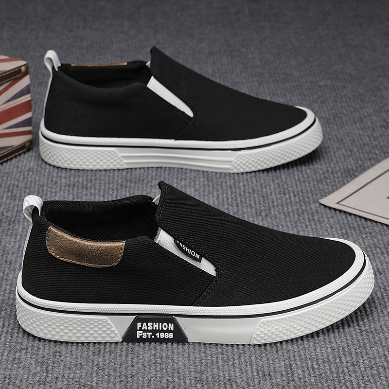 Tenis de Lona Sin Agujetas para Hombre, Sintético PU y PVC, Ligero, Transpirable, para Uso Diario image 1