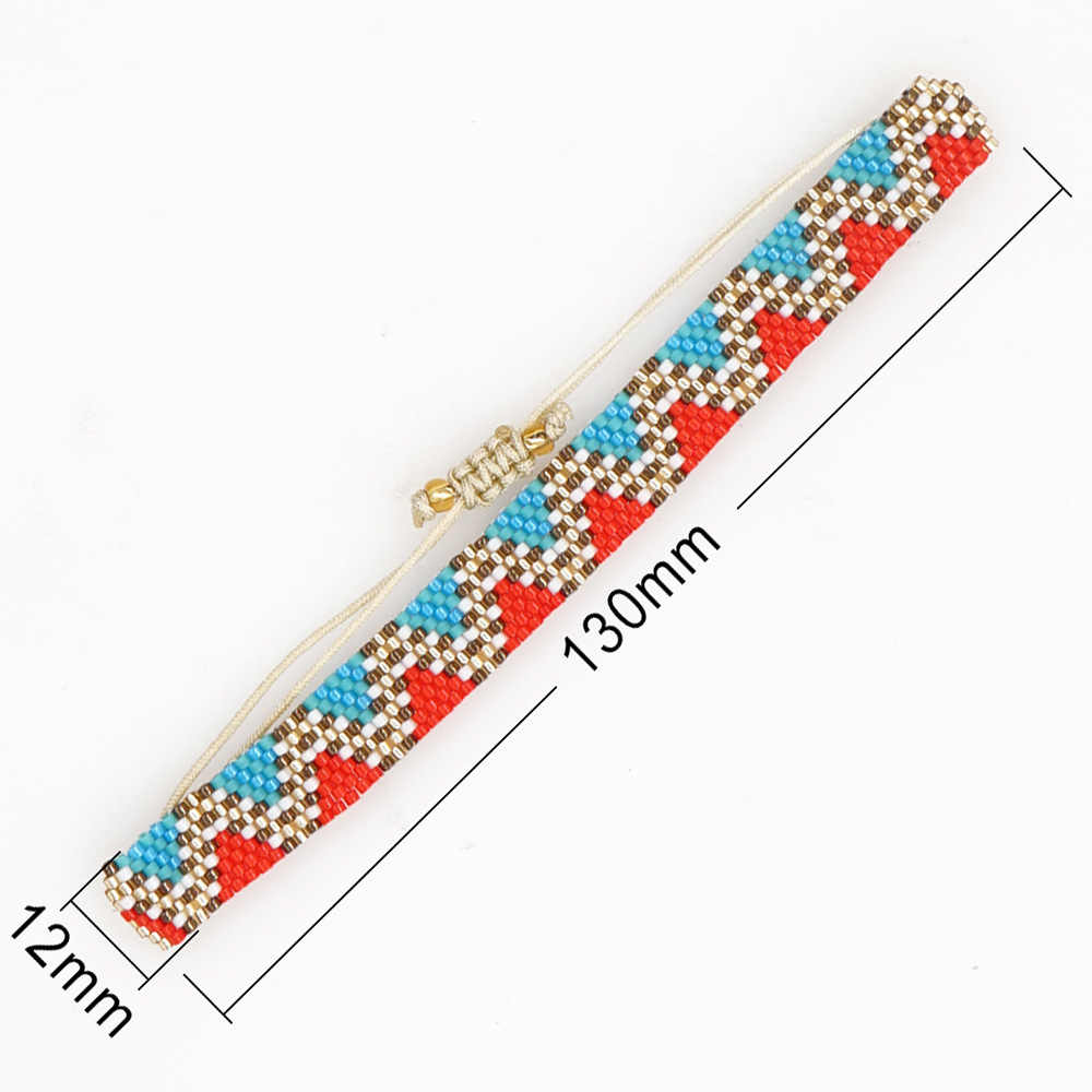 Bohemian Color Block Glass Beaded Bracelets