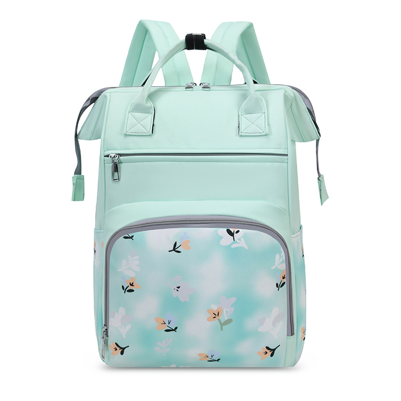 Bolsa de mamá nueva moda impresa mochila de viaje portátil mochila de mano bolsa de biberón independiente bolsa de bebé
