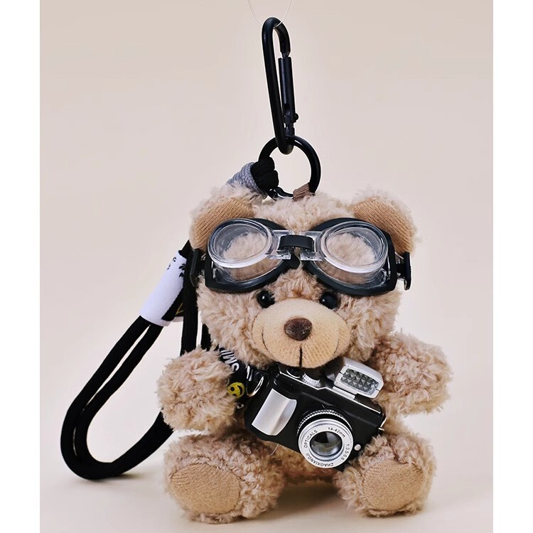 Original Camera Bear Pendant Bag Pendant Plush Doll Pendant Couple Keychain Creative Gift
