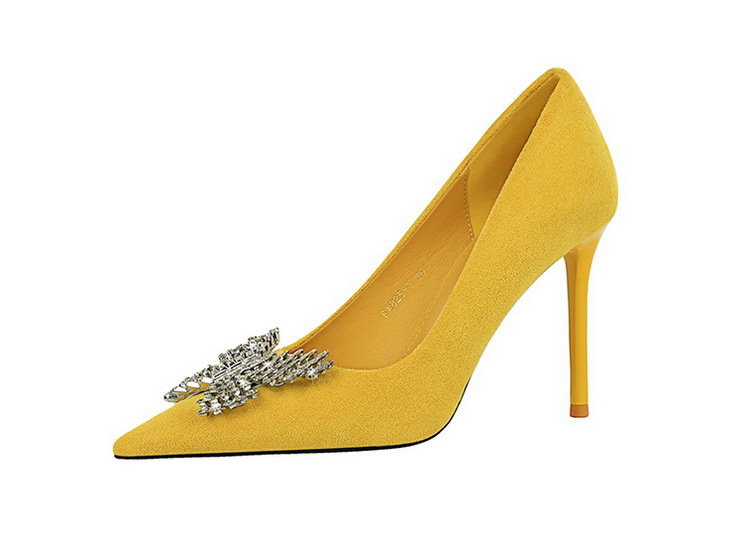 Women's Shoes banquet high heels stiletto women's shoes suede shallow mouth pointed metal butterfly rhinestone single shoes_voghion.com