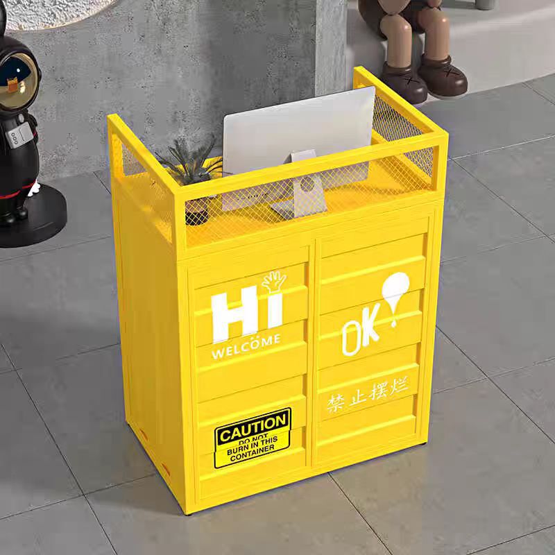 Industrial Style Iron Creative Container Welcome Desk Small Counter Small Reception Desk Clothing Store Cashier Small Bar