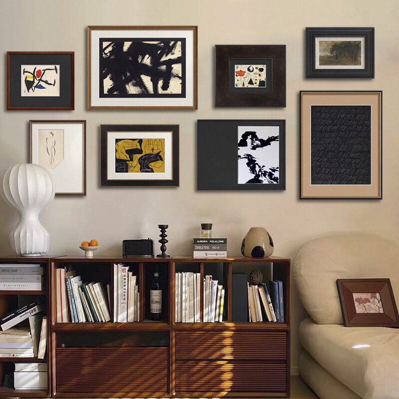 Old Qian Feng Middle and Ancient Style Decorative Painting Restaurant Abstract Eclecticism High Sense Niche Art Living Room Combination Painting