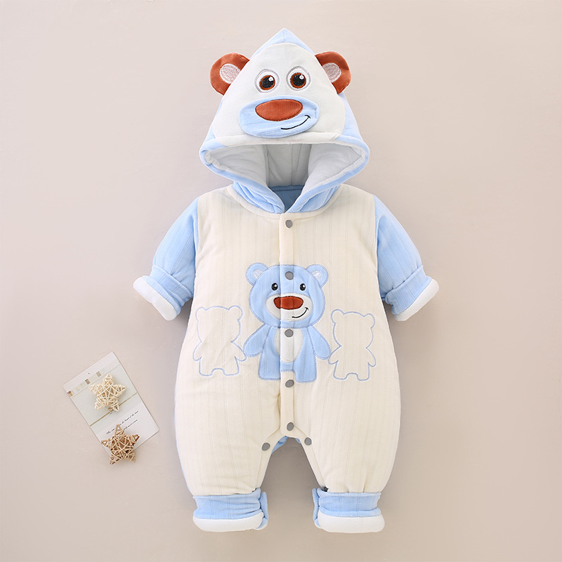 Otoño e invierno ropa de bebé algodón y engrosamiento cálido 260g mono recién nacido masculino y femenino ropa de bebé mameluco