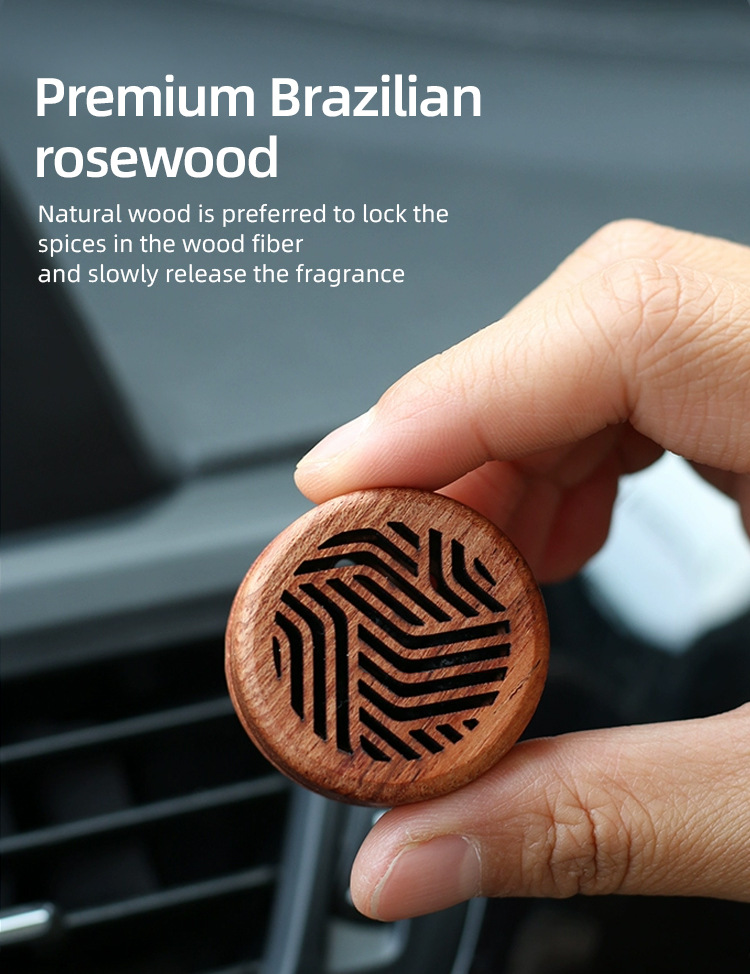 Wooden Car Aromatherapy Car Air Conditioner Air Outlet High-End Fragrance Long-Lasting Fragrance Car Odor Removal Aromatherapy Device