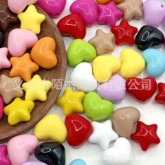 胖嘟嘟星星穿孔爱心DIY屁桃五角星手机链手串项链亚克力饰品配件