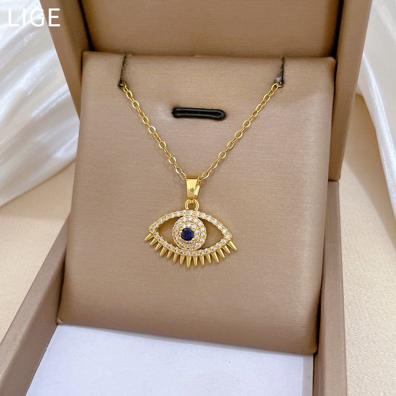 Wunderschöne Halskette Mit Teufelsauge Und Diamanten Für Damen_voghion.com