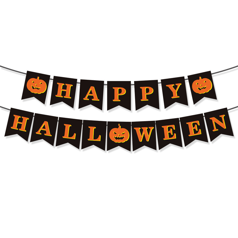 2025 アマゾンクロスボーダーハロウィンパーティー装飾ハッピーハロウィンカボチャゴーストフラグ卸売|undefined