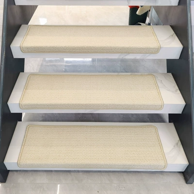 sisal stair tread mat, non-slip – Avtomobil döşəmə paspasları - imitation-sisal-mat-white-rectangular-shape-6524cmimitation-sisal-stair-mat-default-flat-panel-type-without-curves
