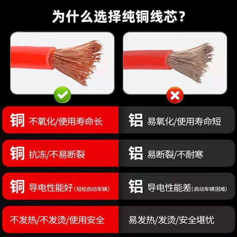 Car battery fire line 4 m 2000AMP car ignition emergency start power cord copper crocodile clip cross Jianglong
