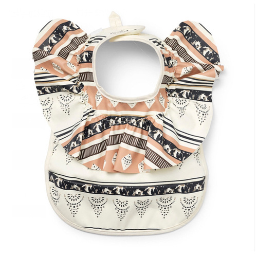 New children's smock eating bib angel wings baby bib PU waterproof bib baby reverse dressing wholesale