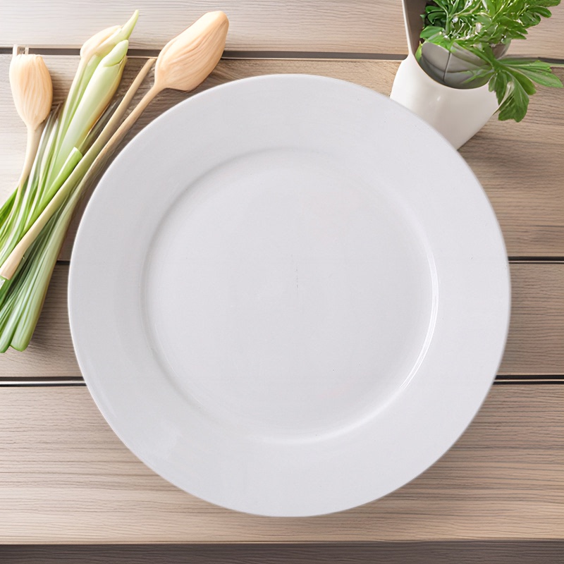 Flat Plates, Dishes, Commercial Restaurant and Food Stall Western-Style Plates, Bone Plates, Tableware Processing, Custom Logo, Simple Style