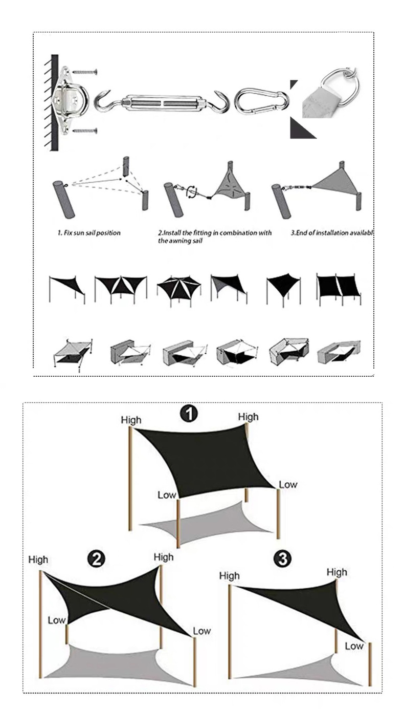 Custom-made outdoor wave-shaped retractable HDPE sunshade net for kindergartens, poolside, beach, and home courtyard