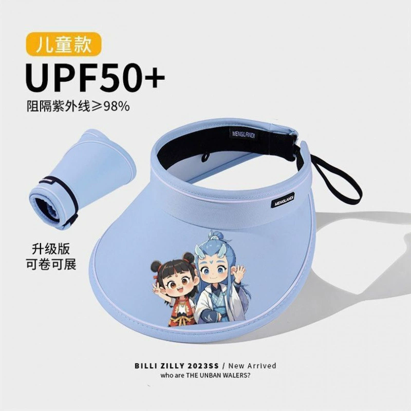 Детская солнцезащитная шляпа Nezha для девочек, детский козырек от солнца, летняя шляпа от солнца, новая шляпа с козырьком для мальчиков, УФ-защита.