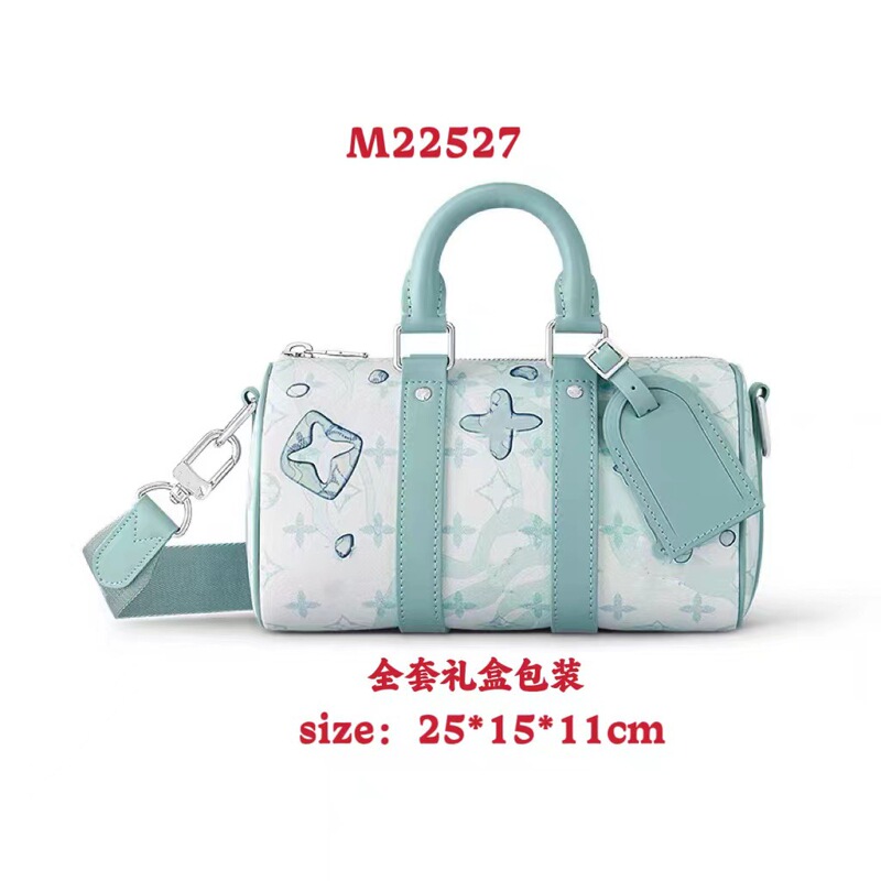 新款keepall-25cm枕头包压花单肩包滚筒包圆筒包时尚斜挎包情侣包|undefined
