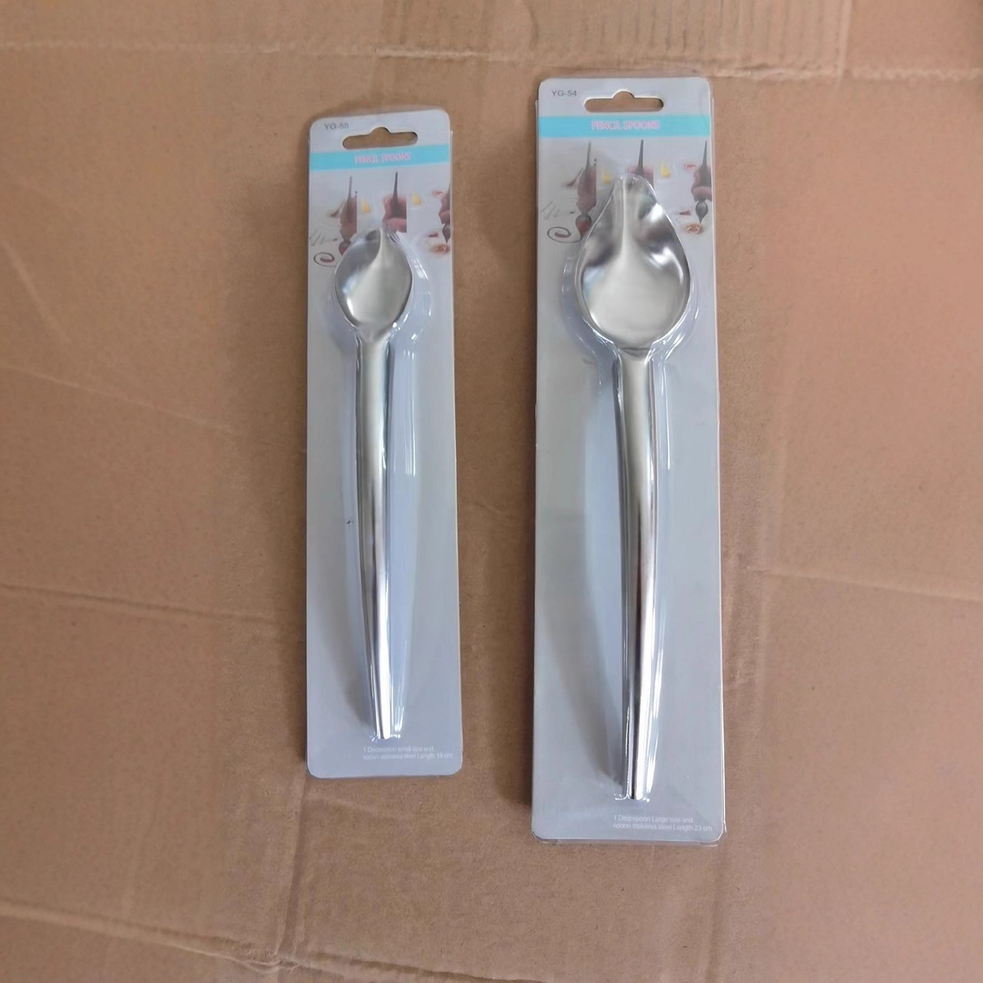 DIY不锈钢巧克力勺 裱花装饰滤勺 铅笔写字勺子西点烘焙蛋糕工具