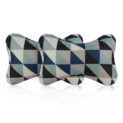Car headrest car head and Headrest - headrest-blue-and-white-checkered-pair