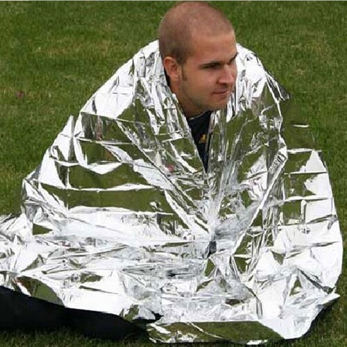 Outdoor camping first aid thermal blanket 130*210 double-sided silver survival blanket sun protection blanket emergency blanket