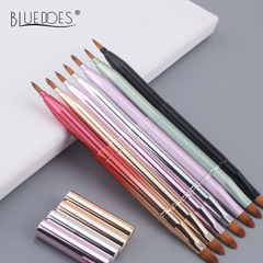 Retractable Lip Brush Double-Ended with Cover Concealer Makeup Brush Lipstick Brush Cangzhou Factory Lip Brush Makeup Tool Compact and Portable