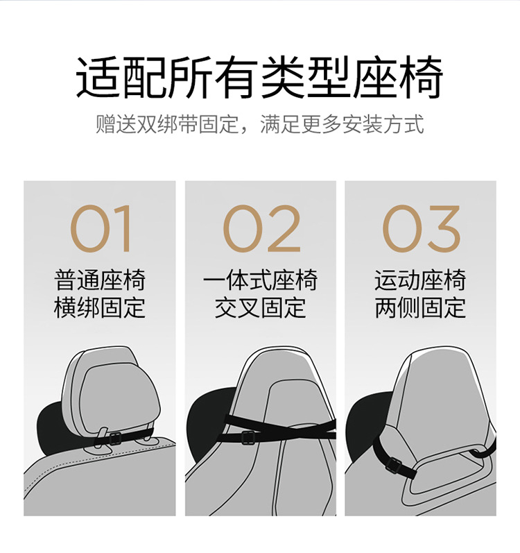 Aichewu Nappa Leather Car Headrest and Lumbar Support, Car Perforated Cushion, Memory Foam Cushion, Car Neck Pillow