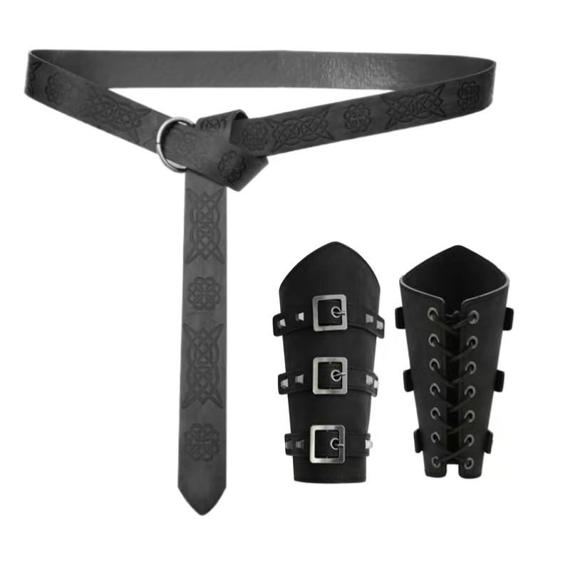 Venta caliente transfronteriza Europa y la nueva personalidad de los hombres pulsera de cuero medieval exagerado ancho de cuero punk ciclismo brazo