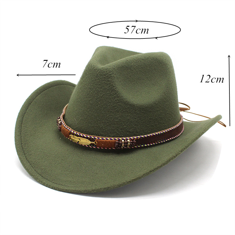 Unisex Retro Cowboy Style Solid Color Flat Eaves Fedora Hat display picture 1