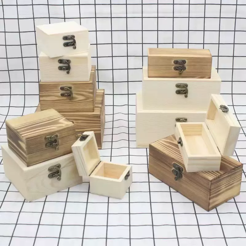 木盒实木复古收纳盒木质翻盖包装盒礼品盒正方长方形礼品包装木盒