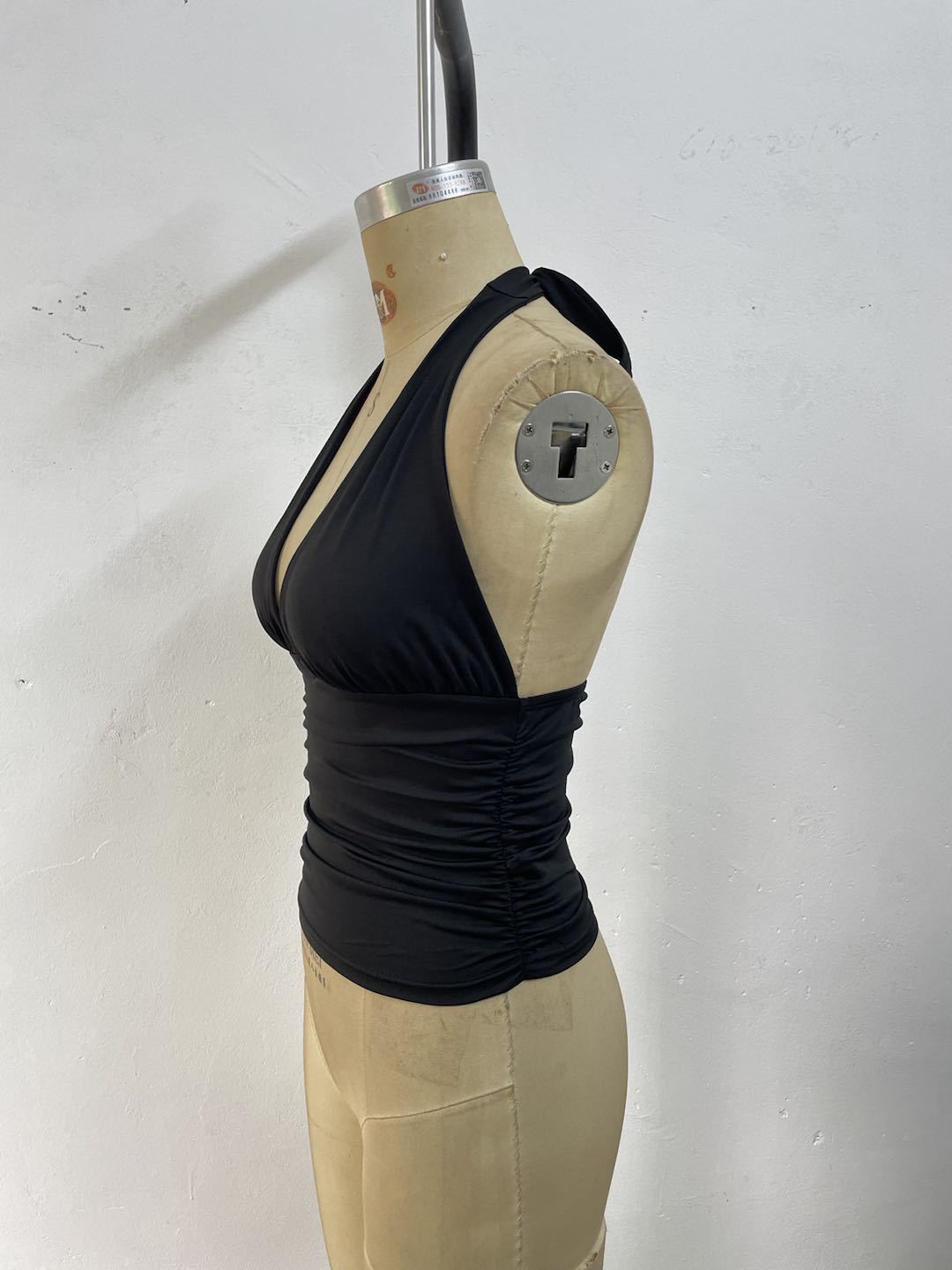 Women's Slim Fit Solid Color Top Style Summer New Hot Girl Inner Wear Tie Pleated_ecoleips.com