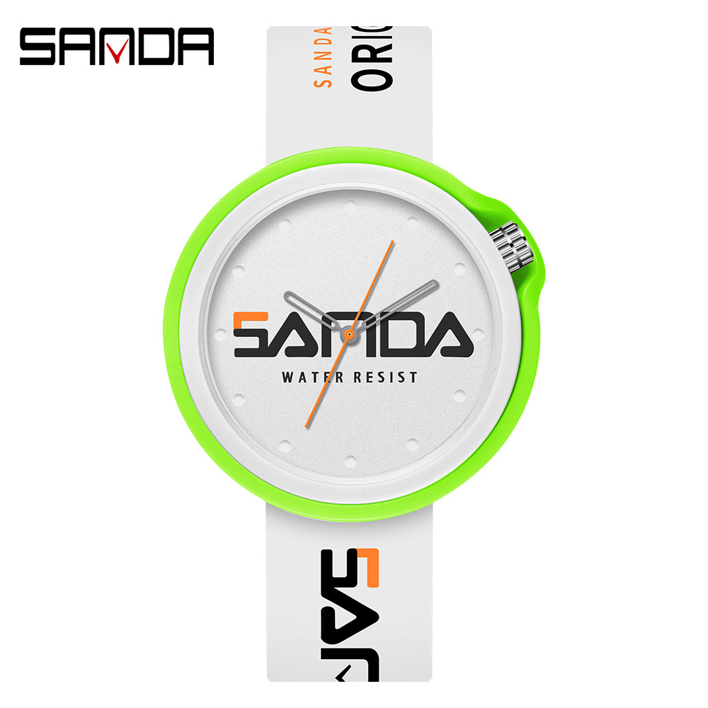 SANDA 3200 nuevo movimiento de cuarzo Correa silicona simple casual deportes al aire libre reloj estudiante