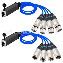 RJ45 CAT5 Female Network Converter to 4 Channel 3Pin XLR