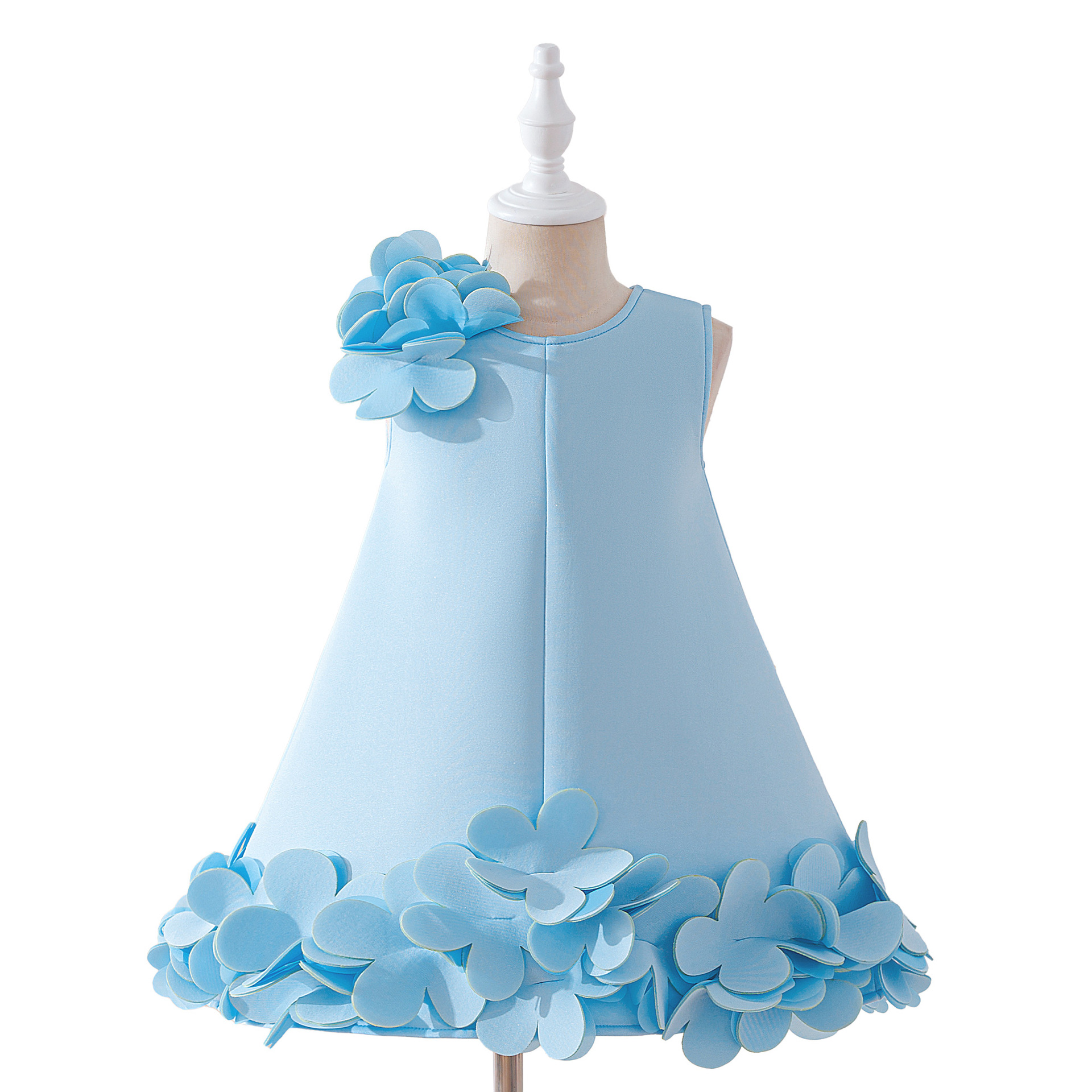 Comercio exterior transfronterizo Europa y América verano nuevo lindo vestido de niña rosa niño pequeño y medio diseño dulce vestido de princesa