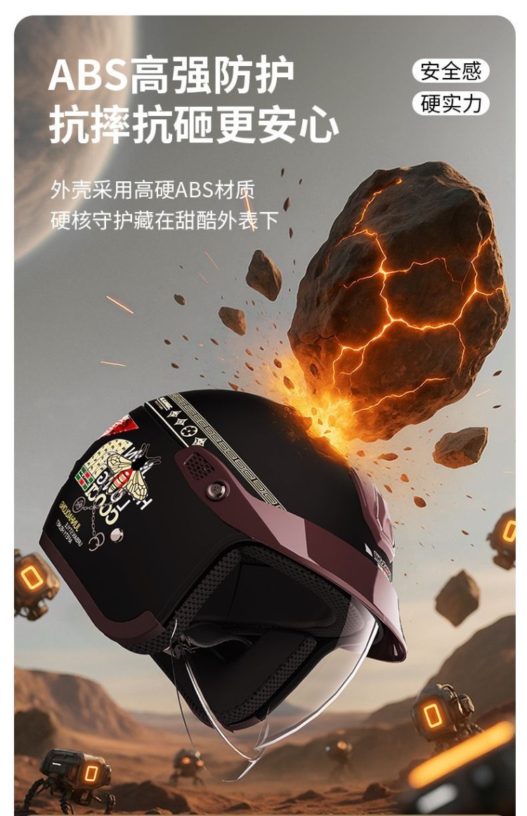 High-end silver-plated lens hidden helmet for electric scooters and motorcycles, rainproof, Class A, 3C certified, unisex