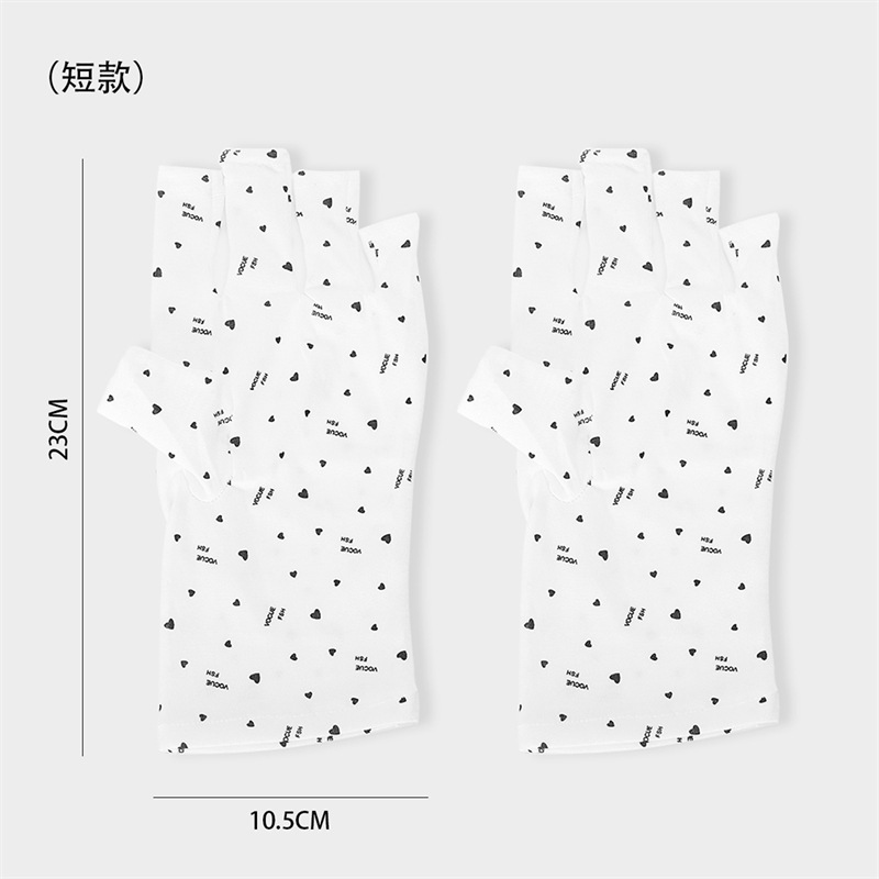 Nuevo patrón de amor de uñas guantes a prueba de negro UV a prueba de sol antideslizante lámpara para hornear aislamiento térmico fugas guantes de dedo