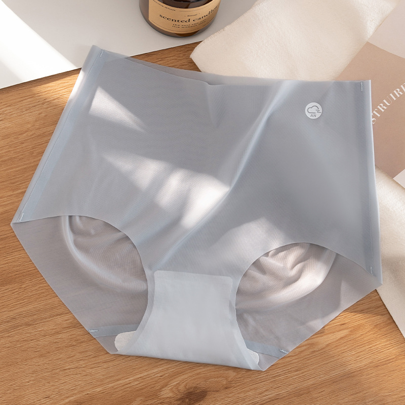 Mascarilla de seda de hielo ultrafina sin costuras de cintura alta, cadera de melocotón, ejercicio de yoga, ropa interior ultrafina invisible sin costuras, refrescante