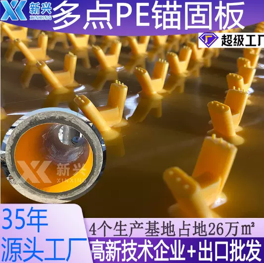 聚乙烯锚固PE板防腐高密度聚乙烯速格垫混凝土内衬多点HDPE锚固板