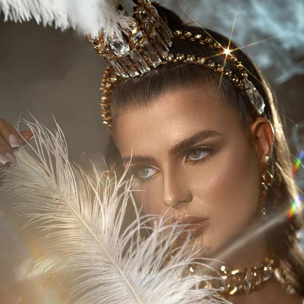 Feather Crystal Crown Headdress With Rhinestone For Special Occasions_voghion.com