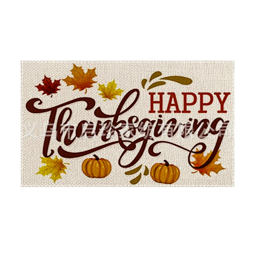 Amazon hot-selling cross-border Thanksgiving linen placemat autumn pumpkin placemat factory direct sales