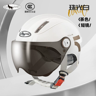 four seasons universal safety helmet — Motosiklet kaskı (dəbilqə) - l004-summer-pearlescent-white-short-tea-line-7