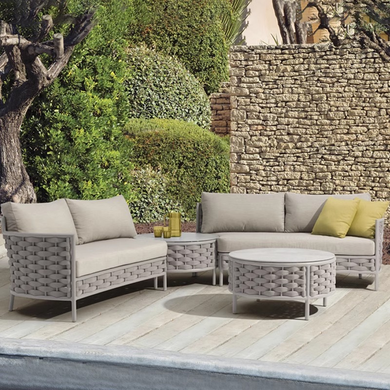 Casual outdoor sun-protective sofa, courtyard furniture, villa exterior furniture, living room set, hotel rattan furniture, homestay terrace furniture