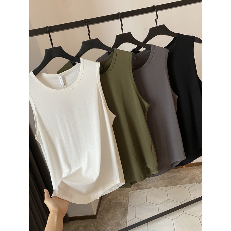 American street style! Washed cotton! Men's outdoor loose sleeveless T-shirt waistcoat sports leisure summer