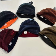 秋冬男女百搭勾毛线帽欧美休闲双面冷帽跨境摇粒绒户外男女冷帽